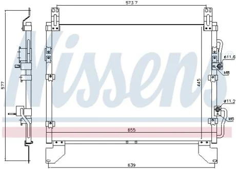 Конденсер кондиціонера для SsangYong NISSENS 940805 фото товару