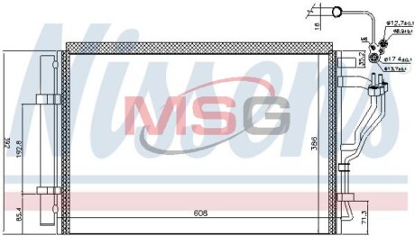 HYUNDAI Радіатор кондиціонера (конденсатор) з осушувачем ELANTRA V 1.6 11-, KIA NISSENS 941126 фото товару