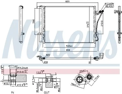 <strong>Радіатор кондиціонера (Конденсатор) HYUNDAI I20 (2008) 1.2 NISSENS 941144 (фото 1)</strong>