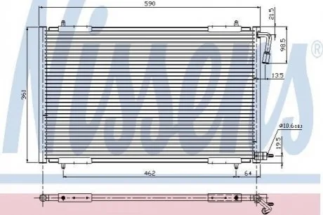 Конденсер кондиціонера для Peugeot NISSENS 94392 фото товару