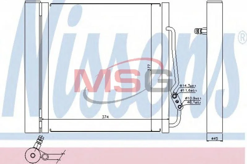 <strong>Радіатор кондиціонера SMART (вир-во Nissens) NISSENS 94543 (фото 1)</strong>