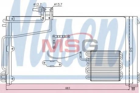 Конденсер кондиціонера для Mercedes NISSENS 94545 фото товару