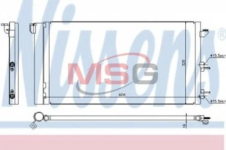 Конденсер кондиціонера для Fiat NISSENS 94670 фото товару