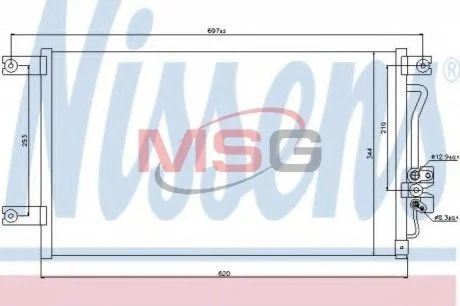 Конденсер кондиціонера для Mitsubishi NISSENS 94790 фото товару