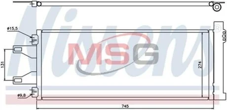 Конденсер кондиціонера для Fiat, Peugeot, Citroen NISSENS 94986 фото товару