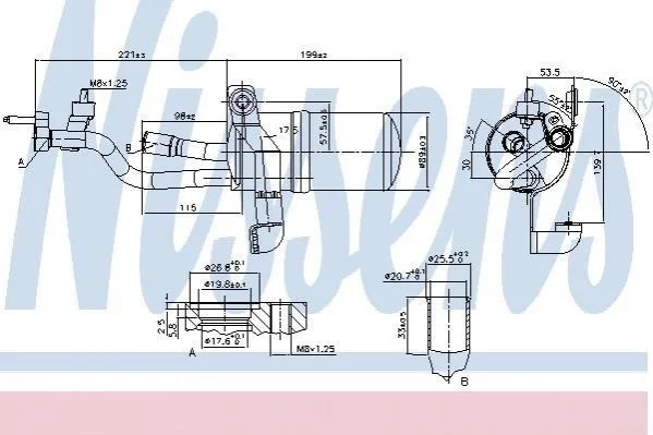 <strong>Осушувач FD FOCUS C-MAX(03-)1.6 TDCi(+)[OE 1310196] NISSENS 95449 (фото 1)</strong>