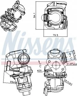 Клапан рециркуляціі ВГ (EGR) для Ford, Volvo NISSENS 98150 фото товару