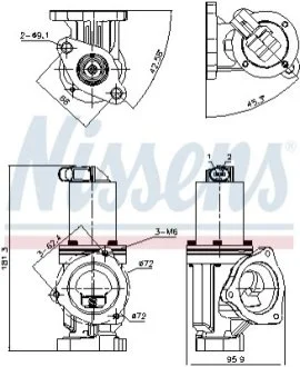 Клапан рециркуляціі ВГ (EGR) для KIA, Hyundai NISSENS 98167 фото товару