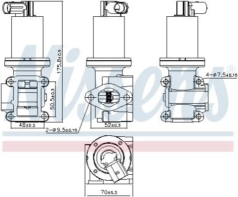<strong>Клапан рециркуляціі ВГ (EGR) First Fit NISSENS 98180 (фото 1)</strong>