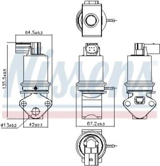 Клапан рециркуляціі ВГ (EGR) для Volkswagen, Seat, Skoda NISSENS 98202 фото товару
