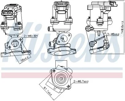 Клапан EGR для Citroen, Peugeot, Land Rover, Jaguar NISSENS 98240 фото товару