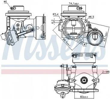 Клапан рециркуляции ВГ (EGR) для Seat, Skoda, Volkswagen NISSENS 98299 фото товара