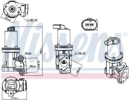 Клапан рециркуляции ВГ (EGR) для KIA, Hyundai NISSENS 98307 фото товара