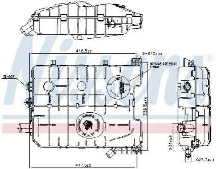 Компенсаційний бак, охолоджуюча рідина для NISSENS 996058 фото товару