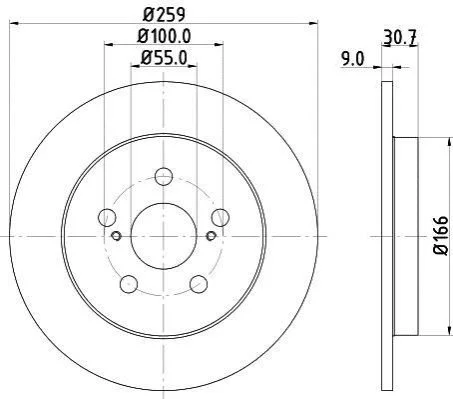 <strong>Диск гальмівний задний Toyota Prius 1.8 hybrid (09-), Verso 1.3, 1.4 (10-) NISSHINBO Nisshinbo ND1012K (фото 1)</strong>