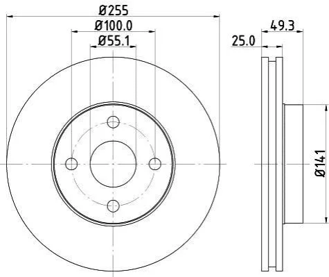 <strong>Диск гальмівний передній Toyota Corolla 1.4, 1.6, 1.8 (00-06)/ BYD 1.5, 1.6 (05-) NISSHINBO Nisshinbo ND1017K (фото 1)</strong>