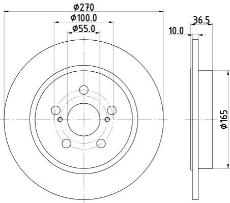 <strong>Диск гальмівний задній Corolla (E15,E18) (06-) NISSHINBO Nisshinbo ND1133K (фото 1)</strong>