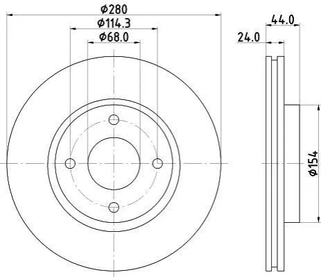 <strong>Диск гальмівний передній Nissan Tiida 1.5, 1.6, 1.8 (07-) NISSHINBO Nisshinbo ND2036K (фото 1)</strong>