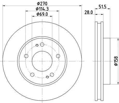<strong>Диск гальмівний передний Mitsubishi L200 2.4, 2.5, 3.2 (05-) NISSHINBO Nisshinbo ND3028K (фото 1)</strong>