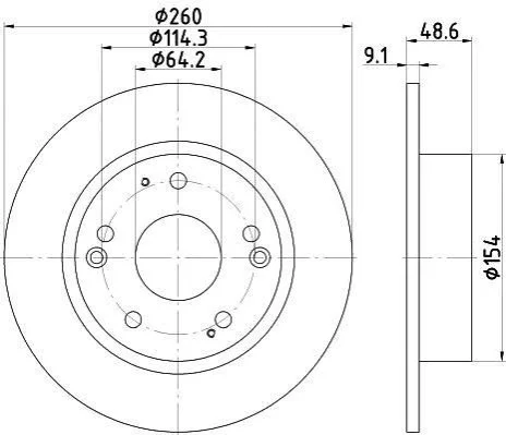 <strong>Диск гальмівний задній Honda Accord 2.0 2.4 (06-) NISSHINBO Nisshinbo ND8026K (фото 1)</strong>