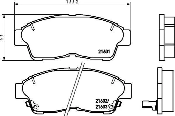 <strong>Колодки гальмівні дискові передні Toyota Corolla, RAV-4 1.6, 1.9, 2.0 (97-00) NISSHINBO Nisshinbo NP1000 (фото 1)</strong>