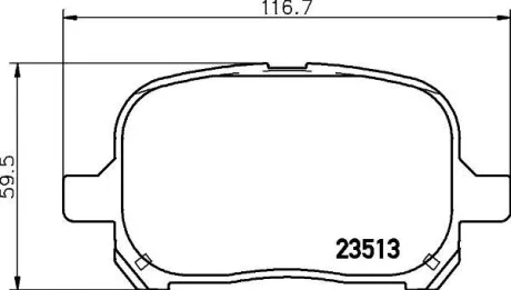 Колодки гальмівні дискові передні Toyota Camry 2.4, 3.0 (01-06)/Lexus RX 300 (00-03) NISSHINBO для Nisshinbo NP1033 фото товару