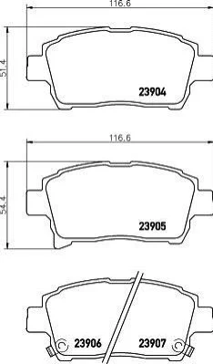 <strong>Колодки гальмівні дискові передні Toyota Corolla 1.5, 1.8 (02-07),Yaris 1.0, 1.3, 1.5, 1.8 (99-05) NISSHINBO Nisshinbo NP1054 (фото 1)</strong>
