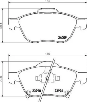 Колодки гальмівні дискові передні Toyota Avensis 1.6, 1.8, 2.0 (97-03) NISSHINBO для Nisshinbo NP1117 фото товару