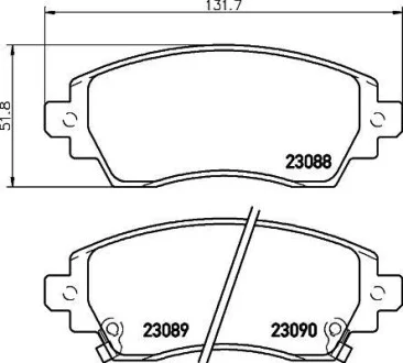 Колодки гальмівні дискові передние Toyota Corolla 1.4, 1.6, 2.0 (97-02) NISSHINBO для Nisshinbo NP1120 фото товару