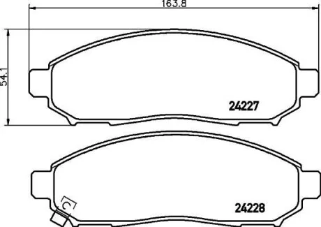 Колодки гальмівні дискові передні Nissan Pathfinder, Navara 2.0, 2.5, 3.0 (05-) NISSHINBO для Nisshinbo NP2020 фото товару