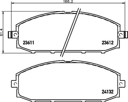 <strong>Колодки гальмівні дискові передні Nissan Patrol 3.0, 4.2, 4.8 (00-) (NP2026) NISSHINBO NISSHINBO Nisshinbo NP2026SC (фото 1)</strong>