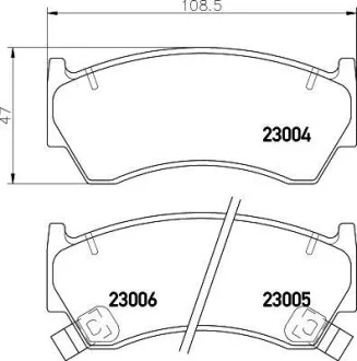 Колодки гальмівні дискові передние Nissan Almera 1.4, 1.6, 2.0 (95-00) NISSHINBO для Nisshinbo NP2043 фото товару