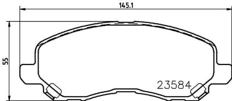 Колодки гальмівні дискові передние Mitsubishi ASX, Lancer, Outlander 1.6, 1.8, 2.0 (08-) Nisshinbo NP3009