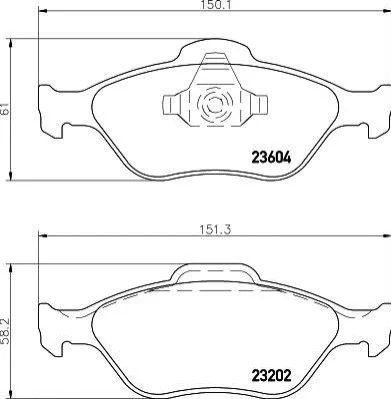 <strong>Колодки гальмівні дискові передні Mazda2 1.3, 1.4, 1.6 (03-)/Ford Fusion 1.4, 1.6 (04-12) NISSHINBO Nisshinbo NP5008 (фото 1)</strong>