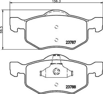 Колодки гальмівні дискові передние Mazda Tribute 2.0, 3.0 (06-08)/Ford KA 1.2, 1.3 (08-) NISSHINBO для Nisshinbo NP5028 фото товару