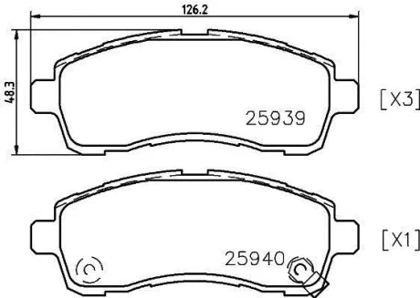 Колодки гальмівні дискові передние Suzuki Swift/Mazda 2/ Daihatsu Materia 1.2, 1.3, 1.5, 1.6 (06-) NISSHINBO для Nisshinbo NP5029 фото товару