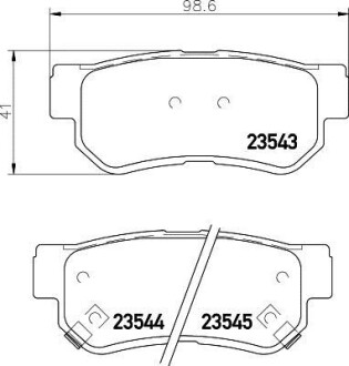 Колодки тормозные дисковые задние Ssang Yong Kyron, Rexton 2.0, 2.7, 3.2 (02-) Nisshinbo NP6014