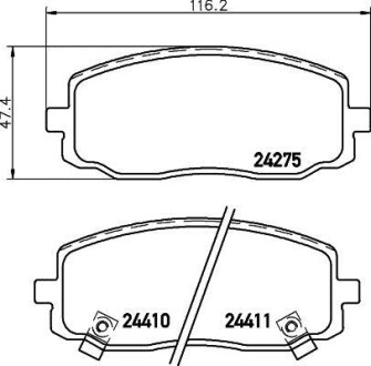 Колодки гальмівні дискові передние Hyundai i10/Kia Picanto 1.0, 1.1 (07-) Nisshinbo NP6024 фото товару