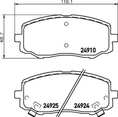 <strong>Колодки гальмівні дискові передние Hyundai i10, i20/Kia Picanto 1.0, 1.1, 1.2 (04-) NISSHINBO Nisshinbo NP6085 (фото 1)</strong>