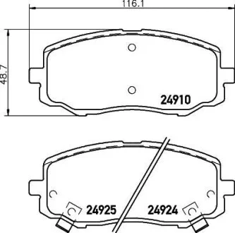 Колодки гальмівні дискові передние Hyundai i10, i20/Kia Picanto 1.0, 1.1, 1.2 (04-) NISSHINBO для Nisshinbo NP6085 фото товару