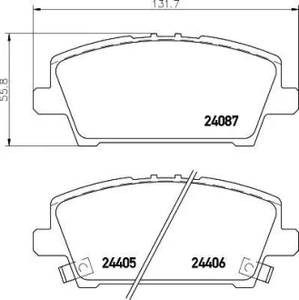 Колодки гальмівні дискові передние Honda Civic 1.4, 1.6, 1.8, 2.0 (05-) NISSHINBO для Nisshinbo NP8042 фото товару