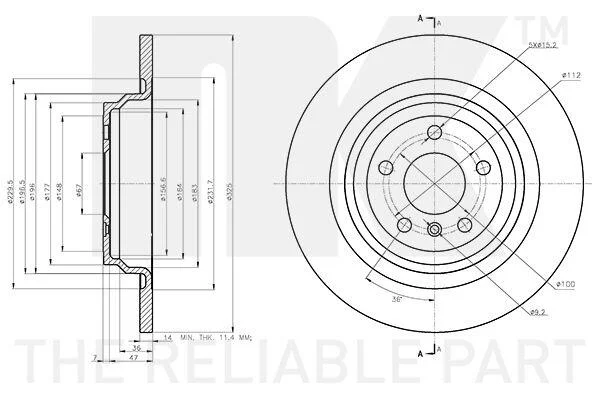 <strong>Диск гальмівний невентильований MERCEDES NK 3133146 (фото 1)</strong>