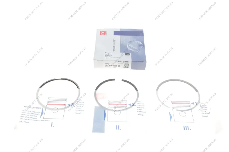 <strong>Кільця поршневі FOCUS/TRANSIT 1.8 TDCi 98-13 (82.5mm/STD) NPR 120 021 0005 00 (фото 1)</strong>