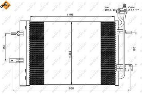 Радіатор кондиціонера NRF 350034 фото товару