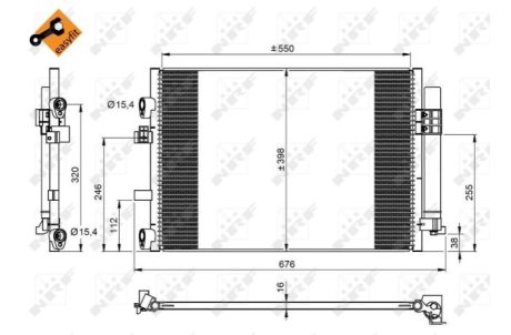 Радіатор кондиціонера NRF 350209 фото товару