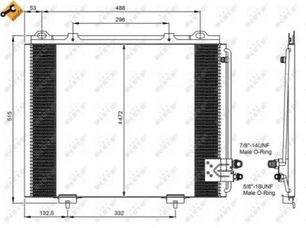 Радіатор кондиціонера для Mercedes NRF 35228 фото товару