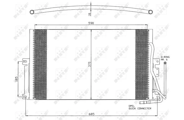 <strong>Конденсатор кондиціонера OPEL Vectra 95- (вир-во) NRF 35342 (фото 1)</strong>
