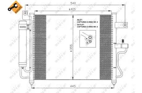 Радіатор кондиціонера для Hyundai NRF 35428 фото товару