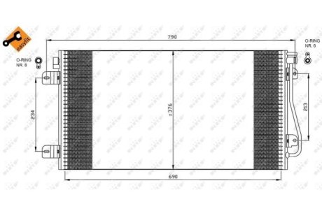 Радиатор кондиционера NRF 35484 фото товара