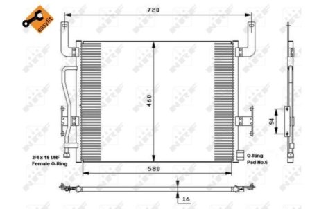 Радиатор кондиционера NRF 35655